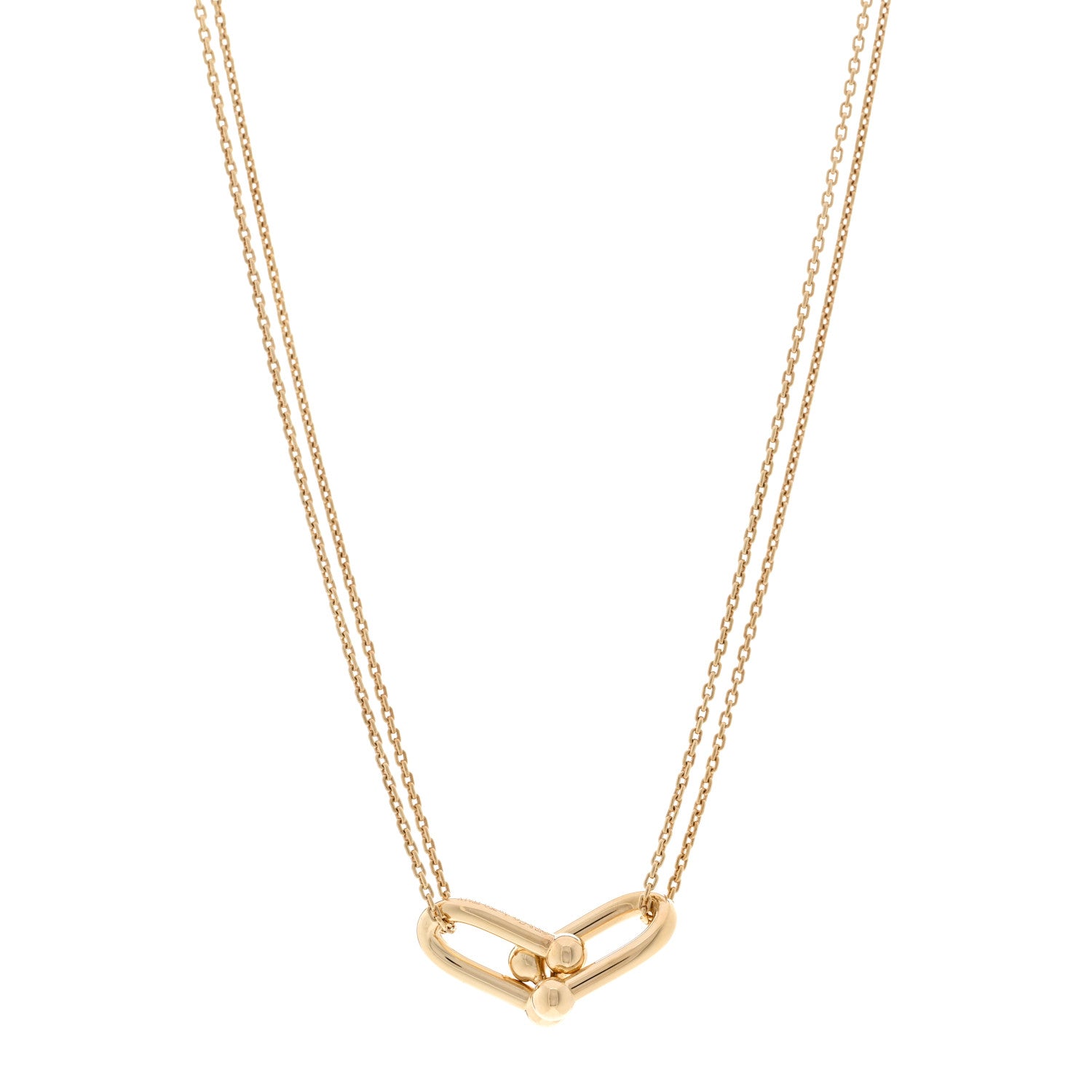 Tiffany 18K Yellow Gold HardWear Double Link Pendant Necklace 1 of 5