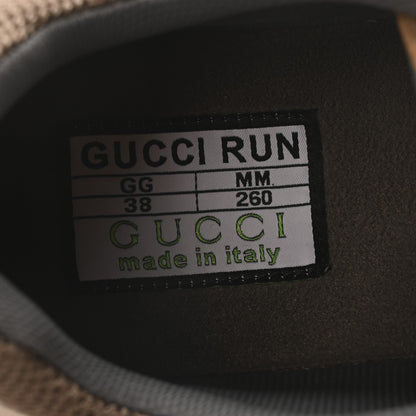 Gucci Technical Knit Fabric Suede Calfskin Womens Gucci Run Sneakers 38 Grey Sky 8 of 9