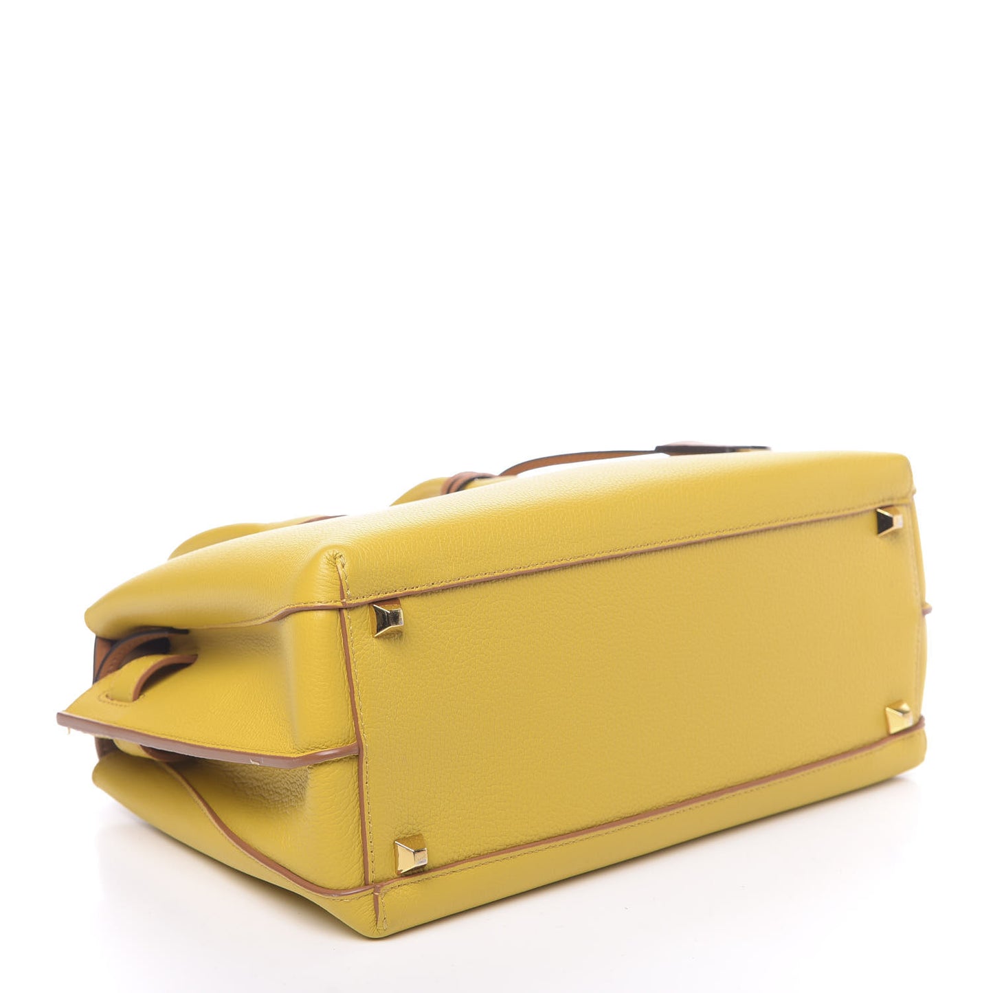 Grained Calfskin Medium Milla Tote Yellow