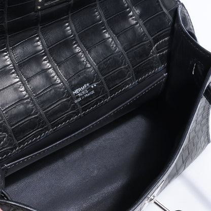 Hermes Matte Niloticus Crocodile Kelly Pochette Graphite 5 of 8