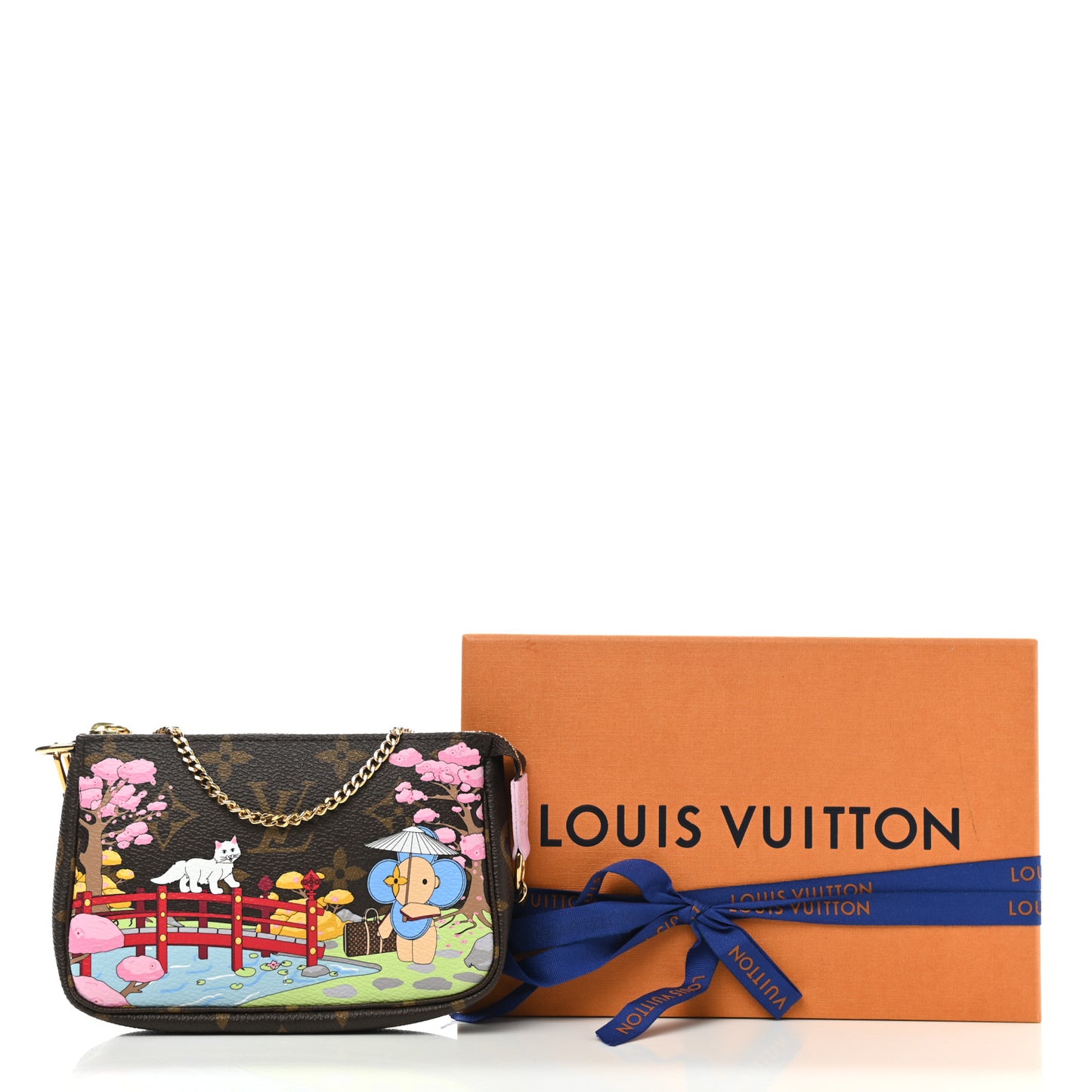 Monogram 2021 Christmas Animation Japanese Garden Mini Pochette Accessories Wisteria Pink