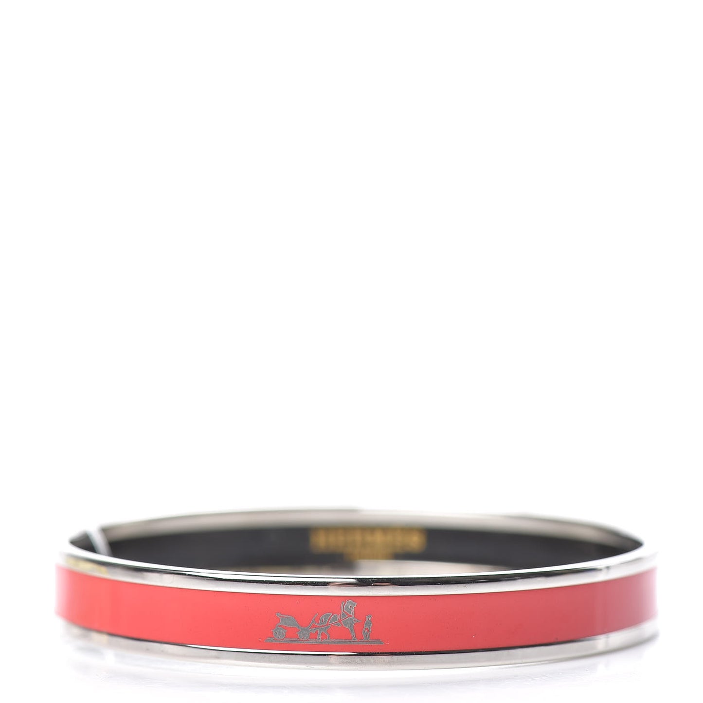 Enamel Printed Narrow Caleche Bracelet 62 Framboise