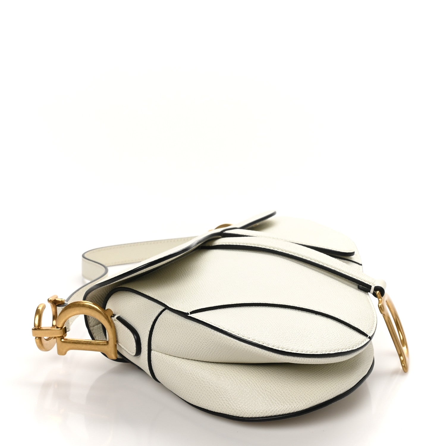 Christian Dior Grained Calfskin Saddle Bag White 4 of 11