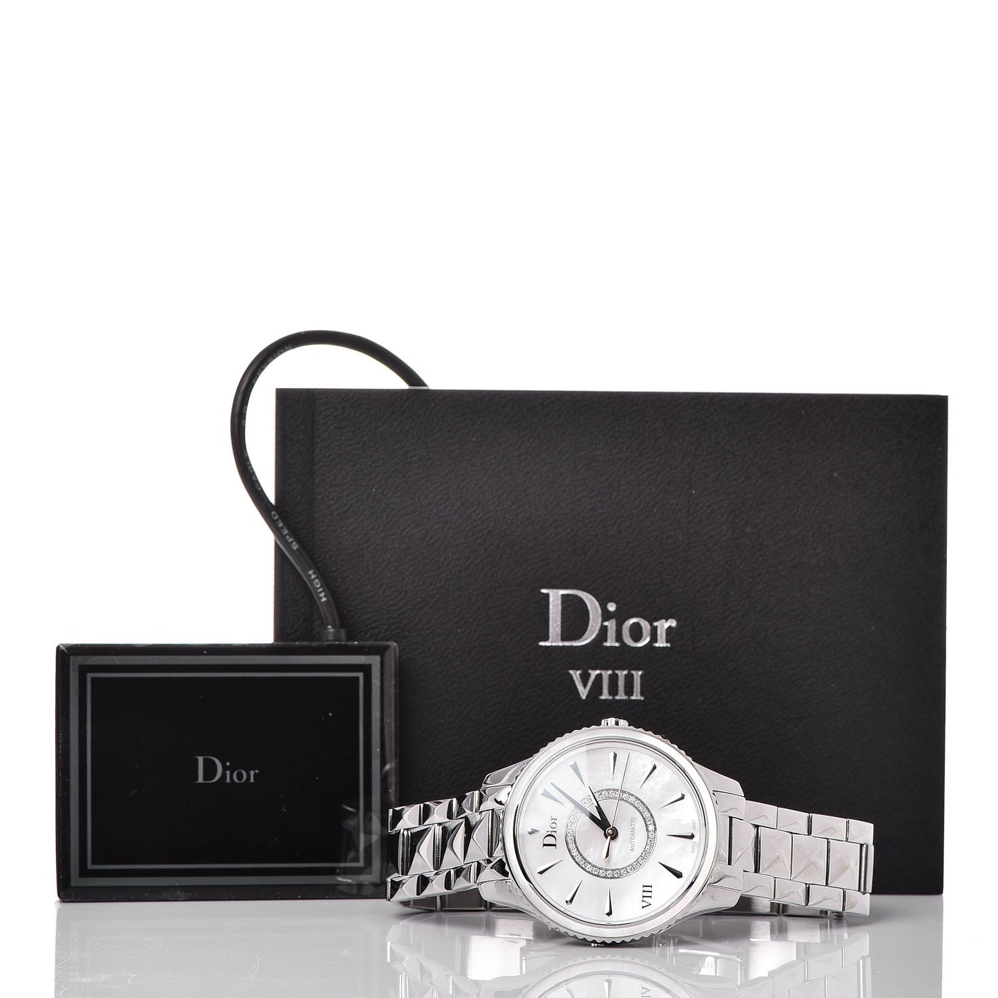 Stainless Steel Diamond Mother of Pearl 36mm Dior VIII Montaigne Automatic Watch