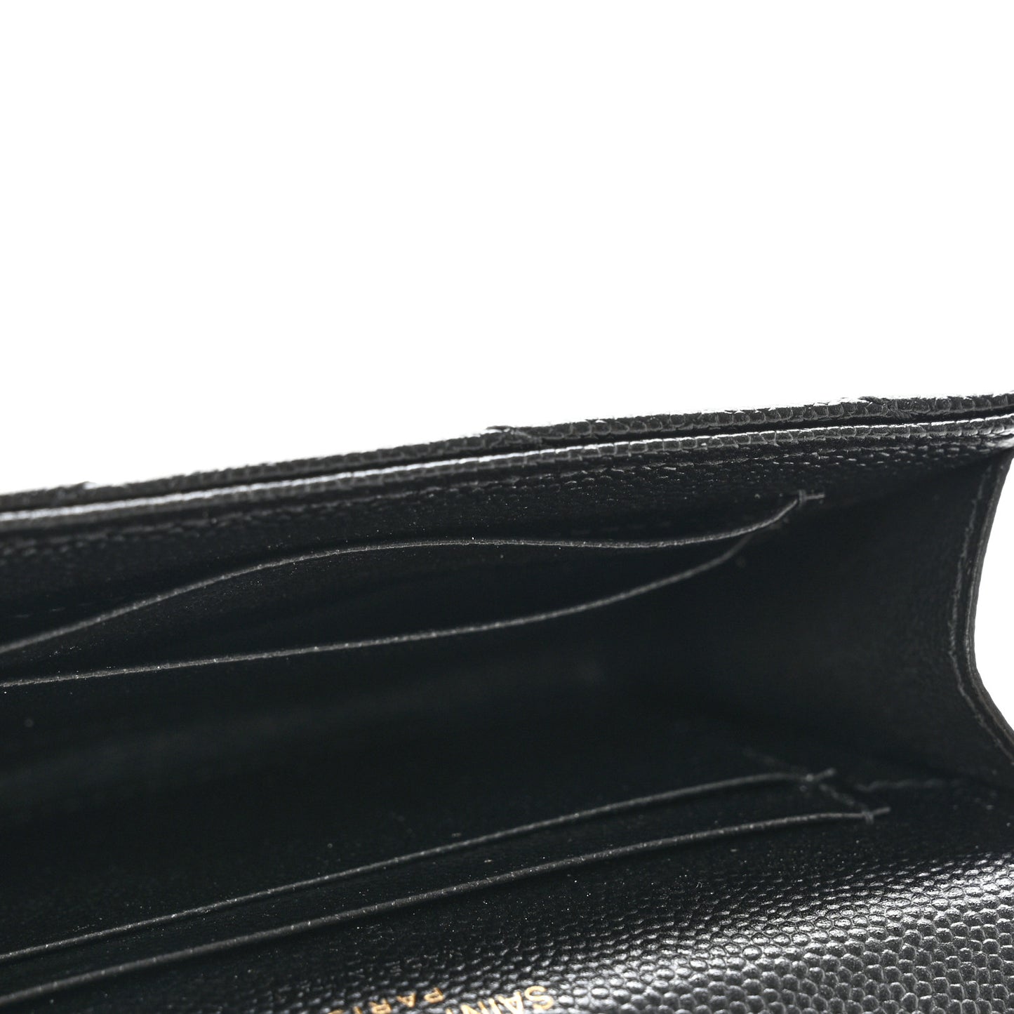 Grain De Poudre Matelasse Chevron Small Monogram Envelope Wallet Black
