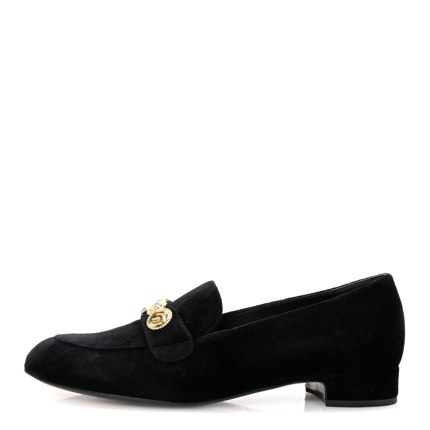 Velvet Moccasin Loafers 40 Black