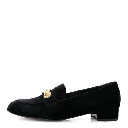 Chanel Velvet Moccasin Loafers 40 Black 1 of 9