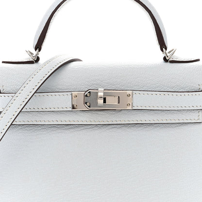 Hermes Chevre Mysore Mini Kelly Sellier 20 Bleu Brume 8 of 17