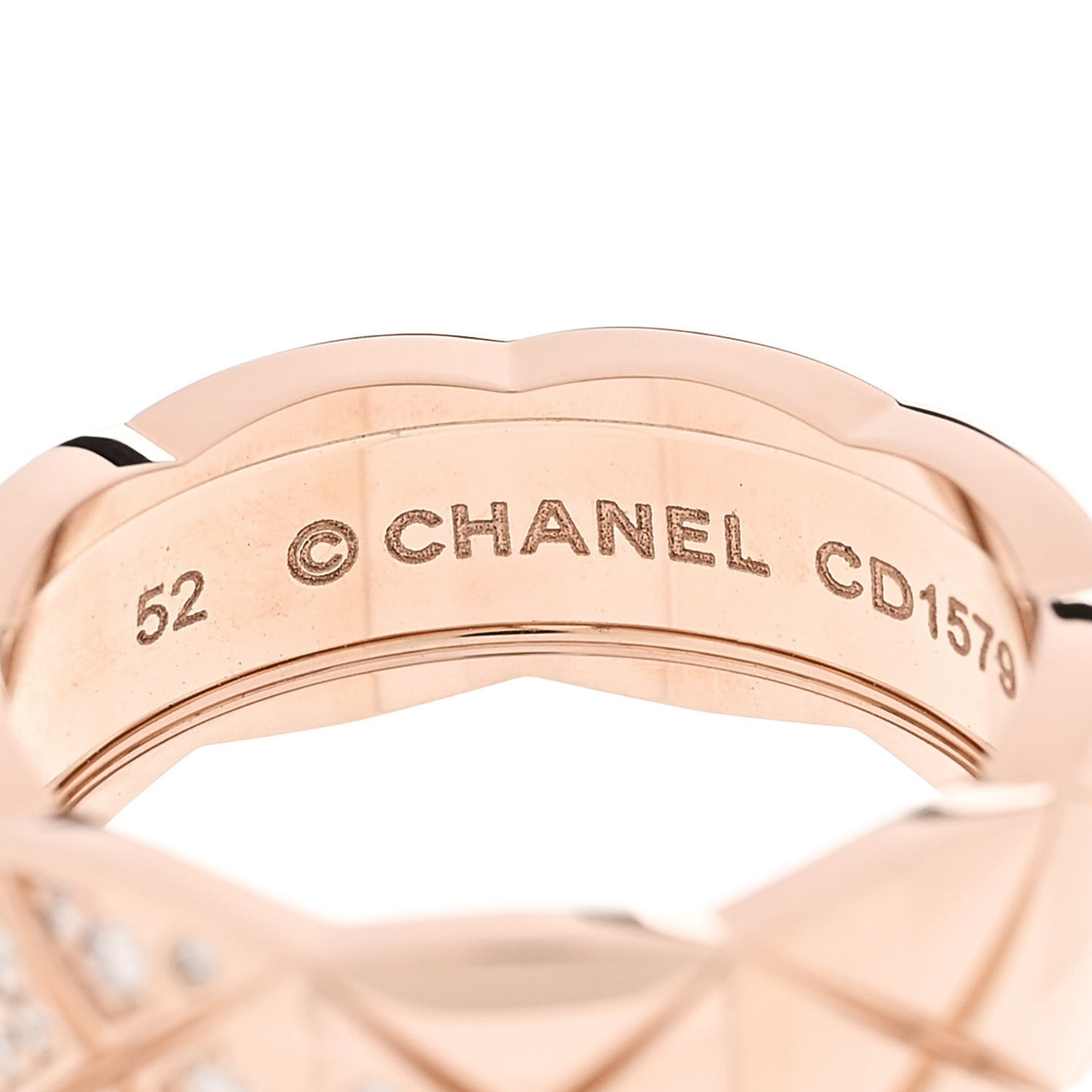 18K Beige Gold Diamond Small Coco Crush Ring 52 6