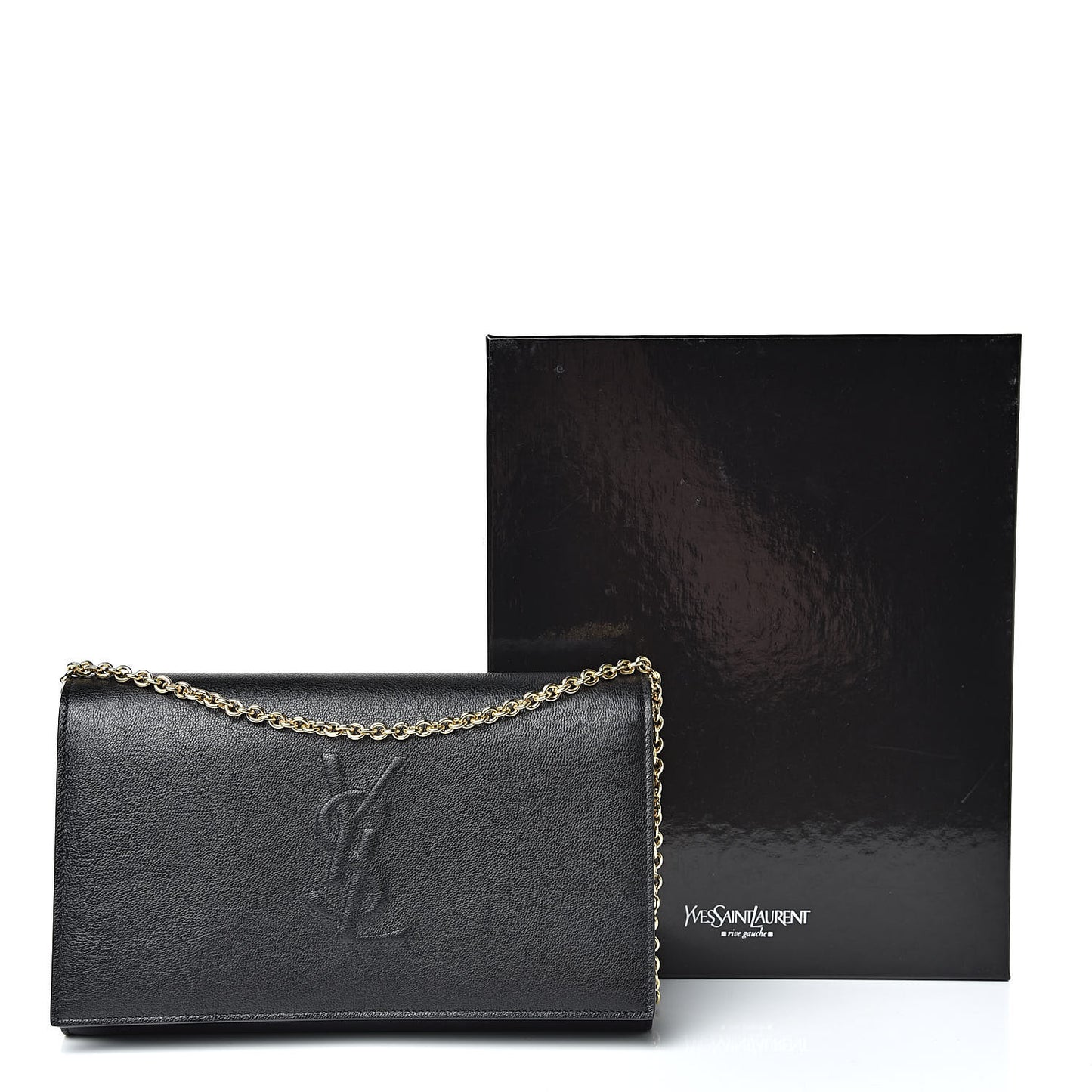 Calfskin Monogram Belle de Jour Chain Clutch Black