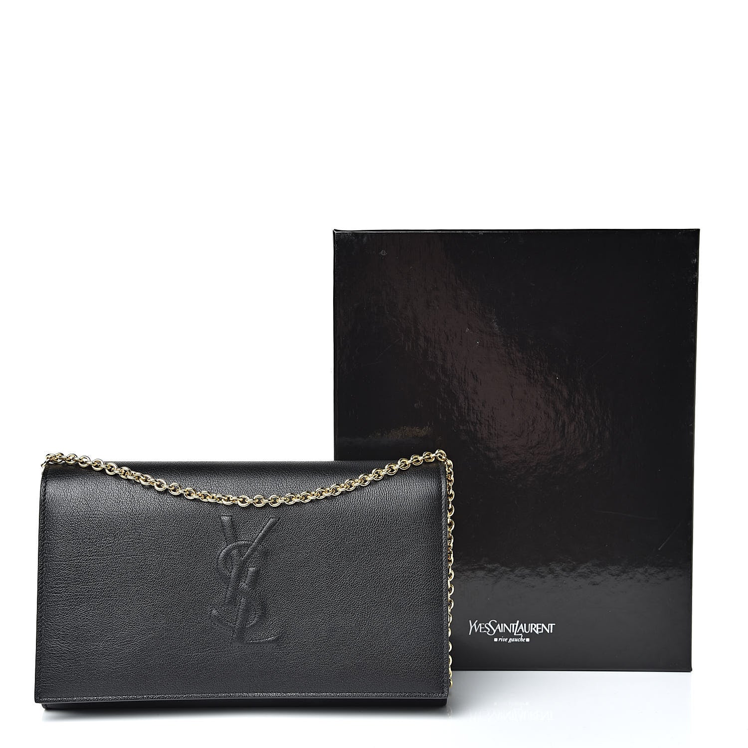 Saint Laurent Calfskin Monogram Belle de Jour Chain Clutch Black 12 of 12