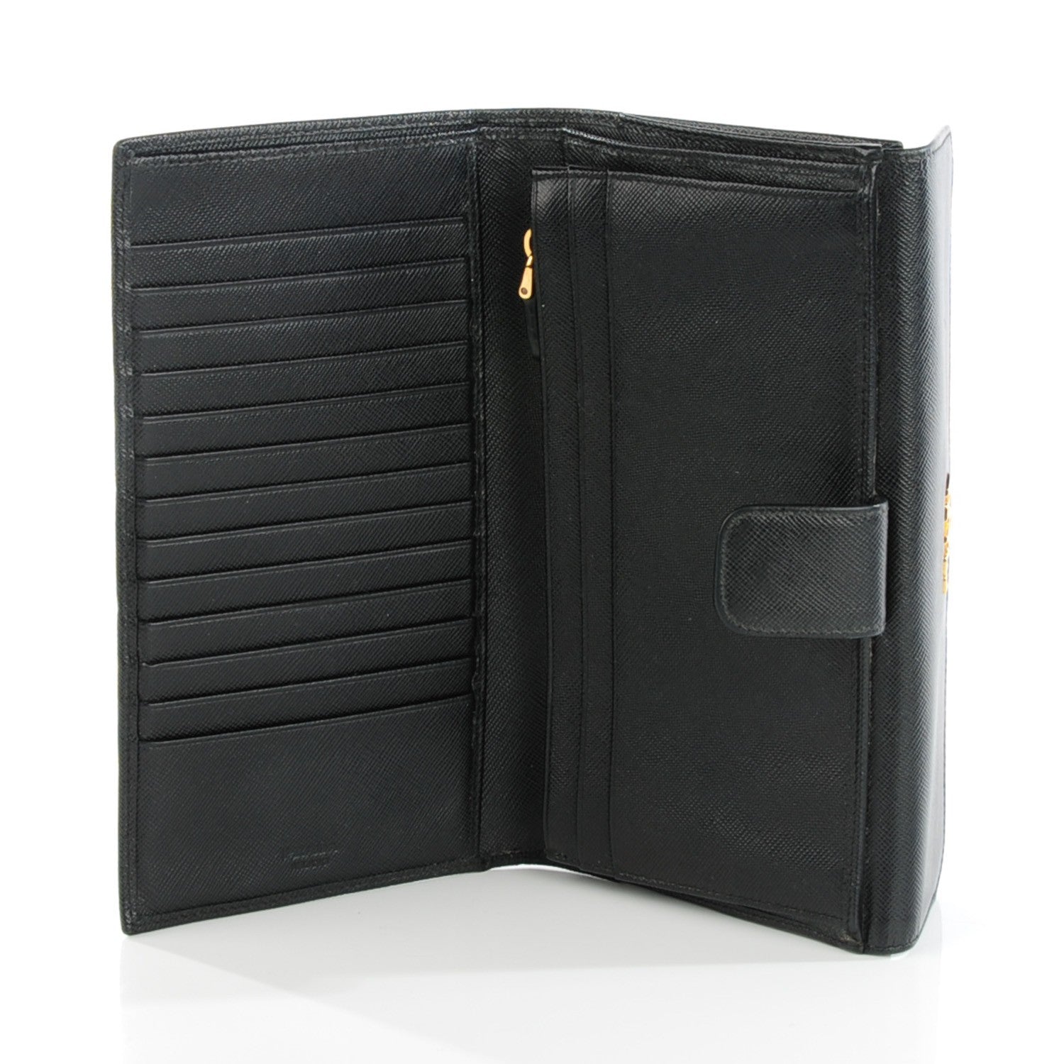 Prada Saffiano Metal Continental Flap Wallet Nero Black 5 of 7