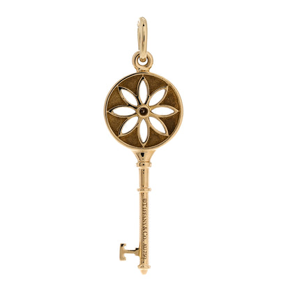 Tiffany 18K Yellow Gold Diamond Daisy Key Pendant 3 of 5