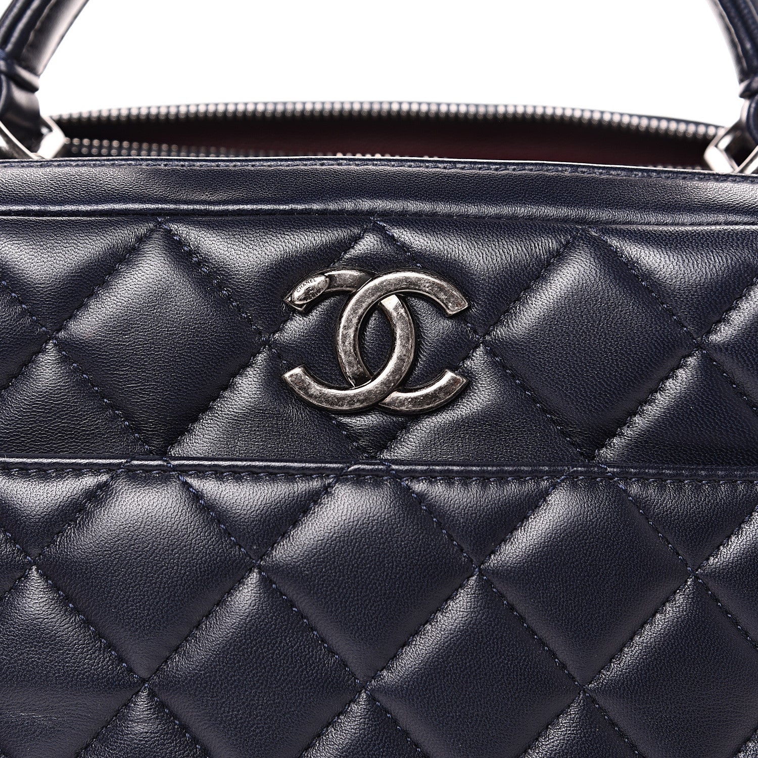 Chanel Lambskin Quilted Medium Trendy CC Bowling Bag Navy 7 of 12