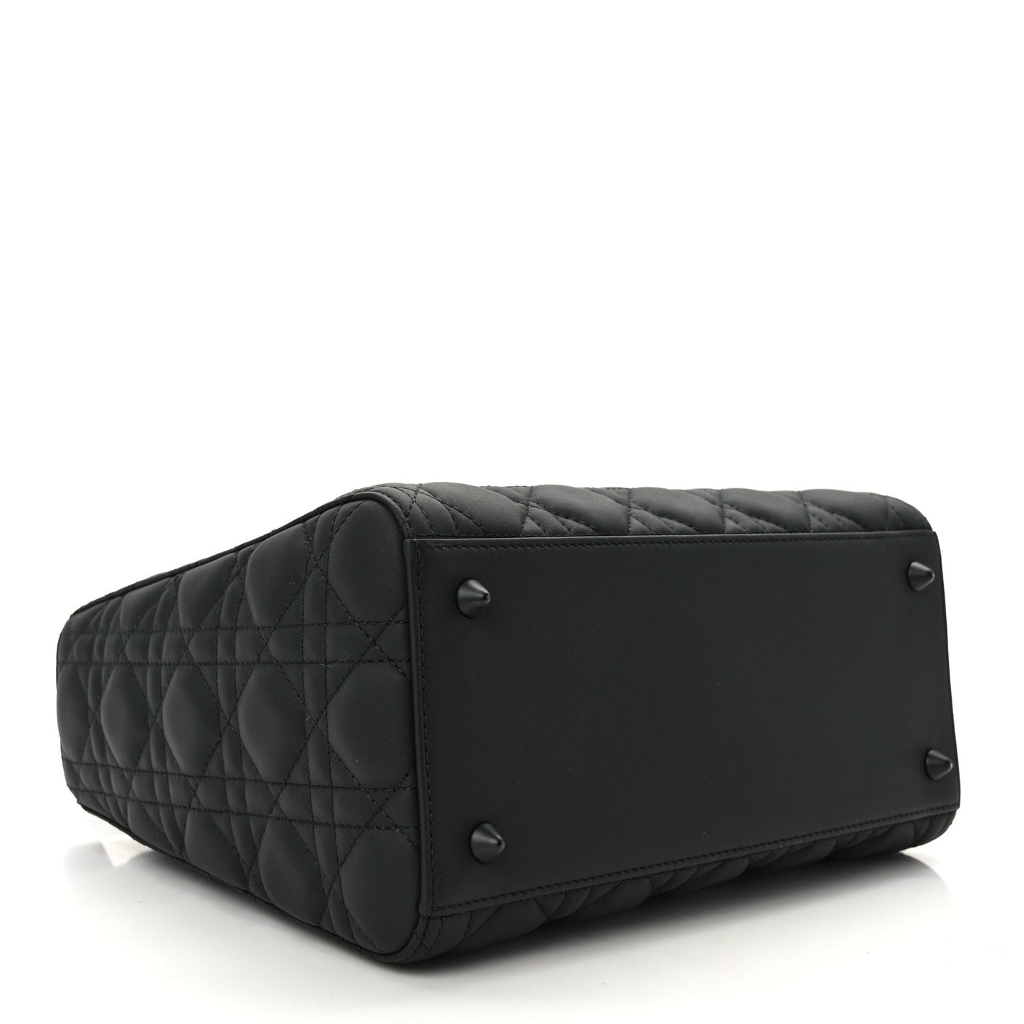 Ultra Matte Calfskin Cannage Medium Lady Dior Black