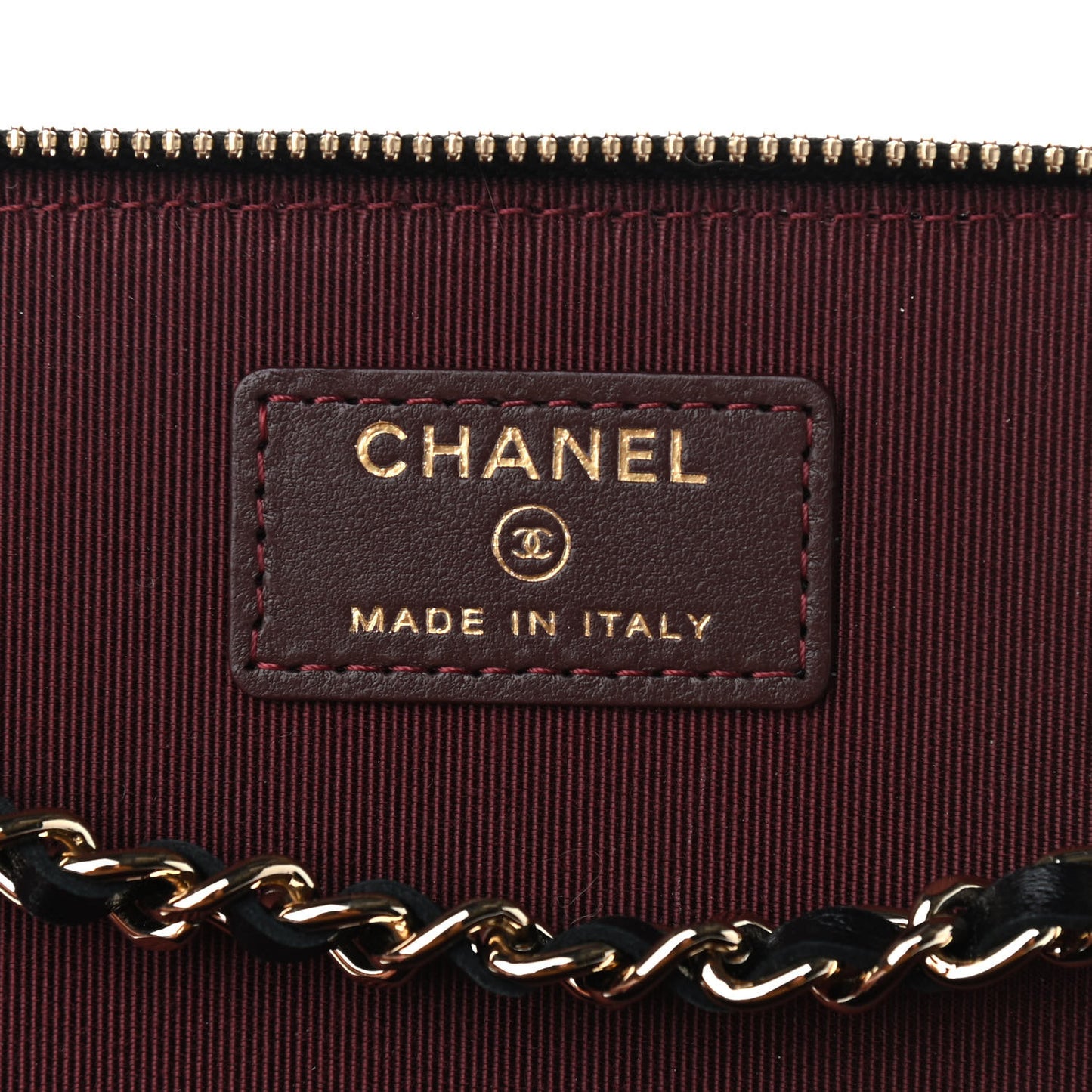 Lambskin Quilted Small Vanity Case With Chain Black