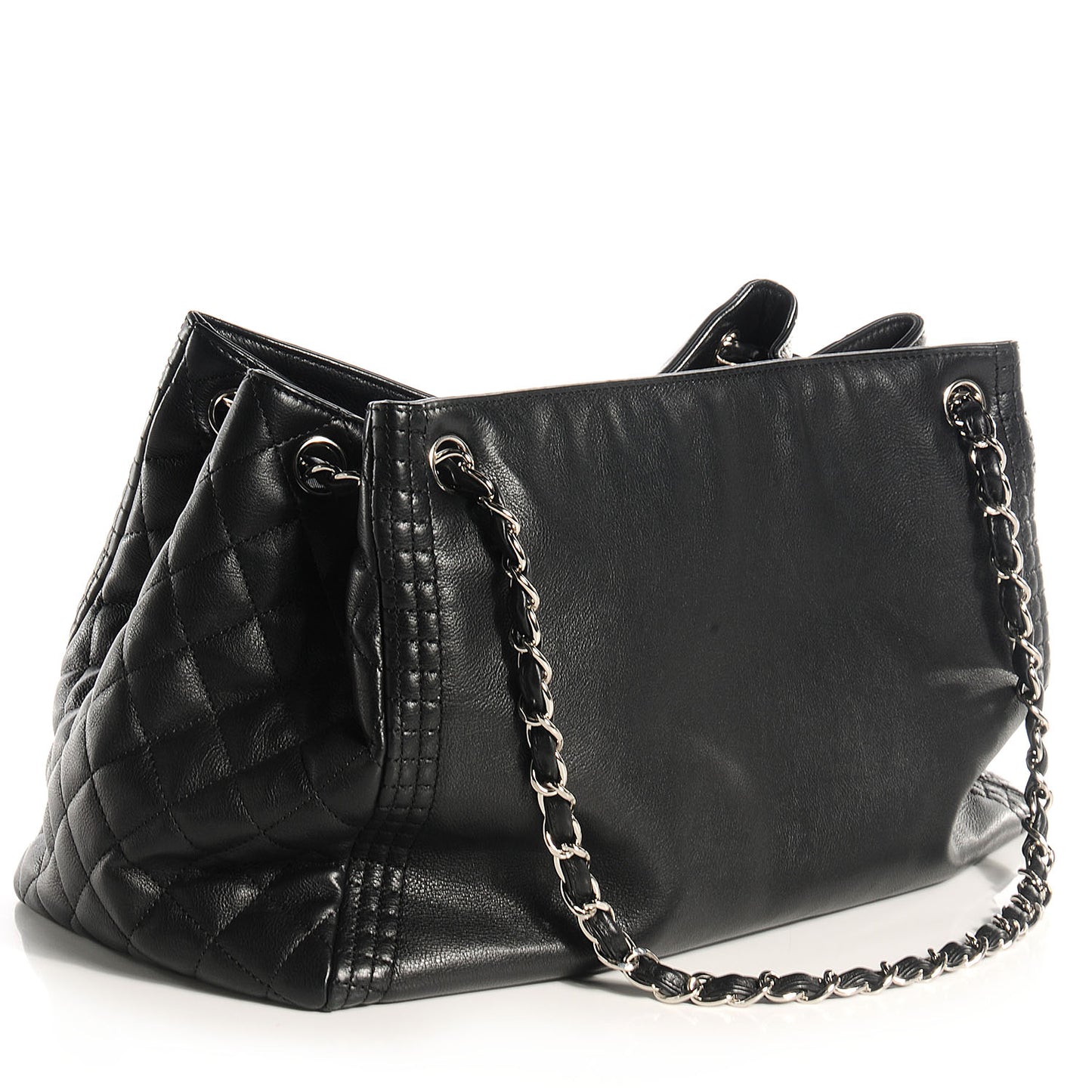 Calfskin Coco Bengal Open Accordion Tote Black