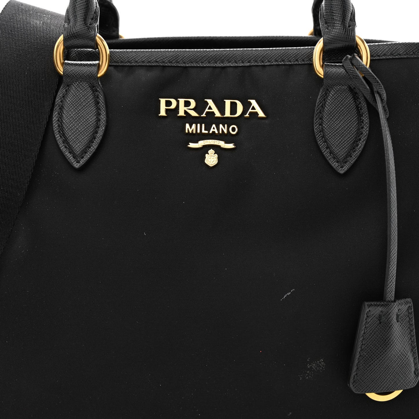 Tessuto Nylon Soft Calf Small Tote Black
