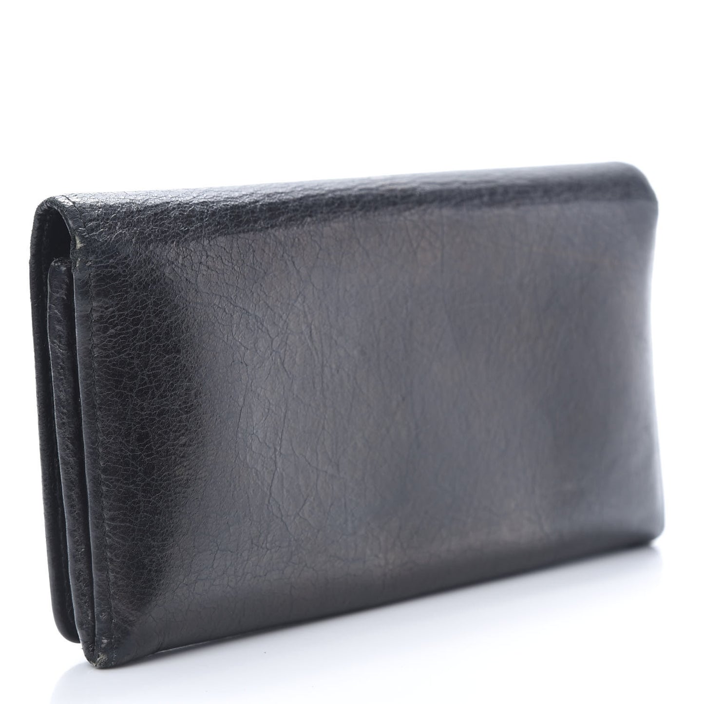 Agneau Giant 12 Gold Hardware Money Wallet Black