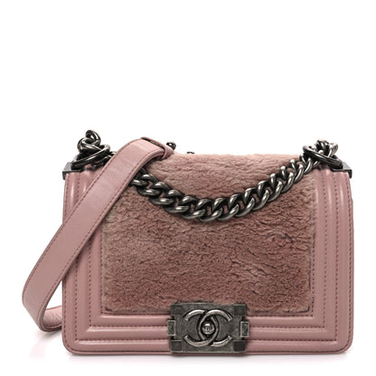 Chanel Fur Calfskin Small Boy Flap Pink 1 of 10