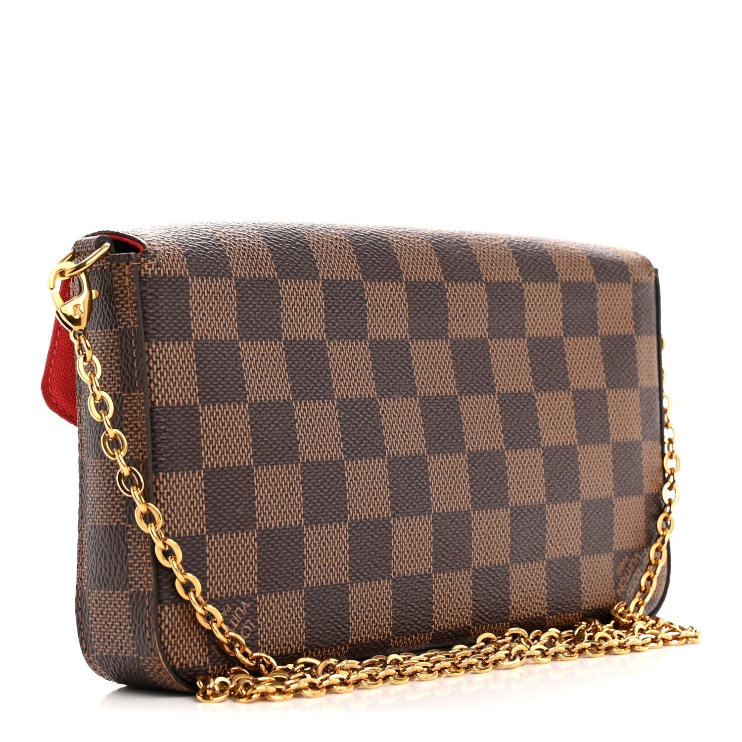 Louis Vuitton Damier Ebene Pochette Felicie Chain Wallet 3 of 15
