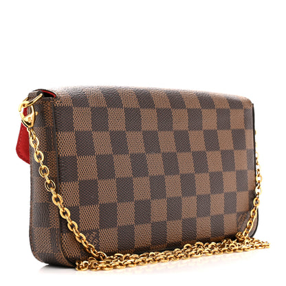 Louis Vuitton Damier Ebene Pochette Felicie Chain Wallet 3 of 15