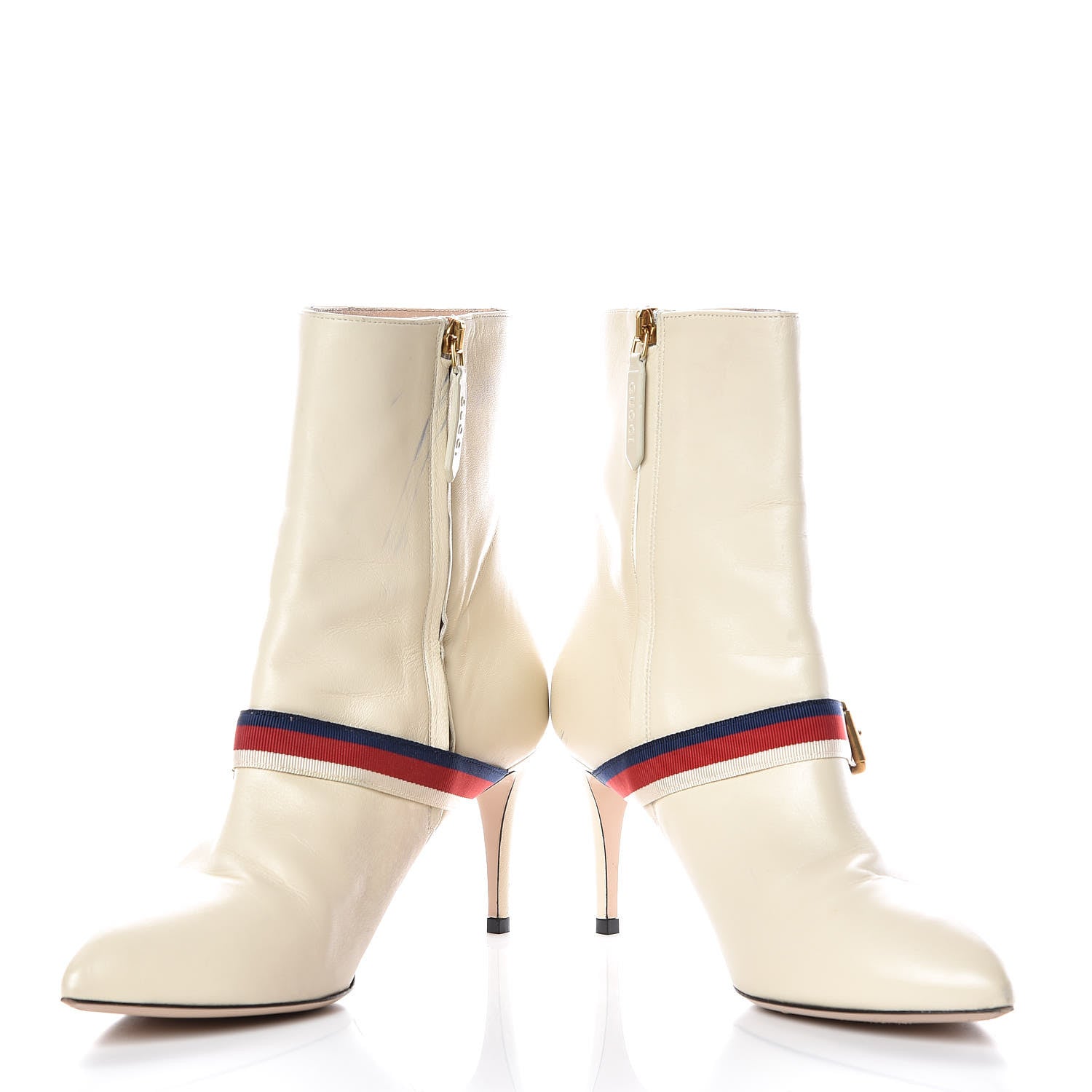 Gucci Nappa Sylvie Ankle Boots 38 Mystic White 6 of 16