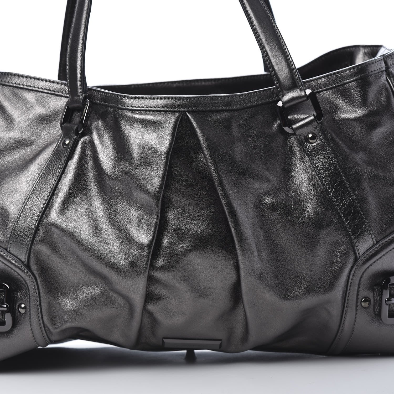 Burberry Metallic Calfskin Shoulder Bag Anthracite 9 of 13