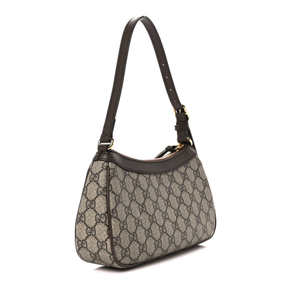 Gucci GG Supreme Monogram Textured Dollar Calfskin Small Ophidia Hobo Beige Ebony New Acero 3 of 11