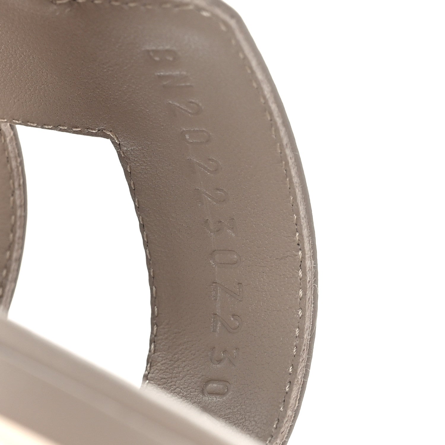 Hermes Box Calfskin Oran Sandals 37.5 Beige Mastic 6 of 9