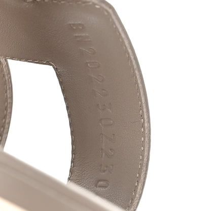 Hermes Box Calfskin Oran Sandals 37.5 Beige Mastic 6 of 9