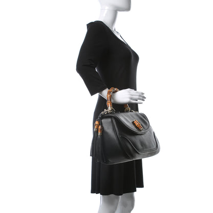 Gucci Calfskin Large New Bamboo Top Handle Bag Black 3 of 13