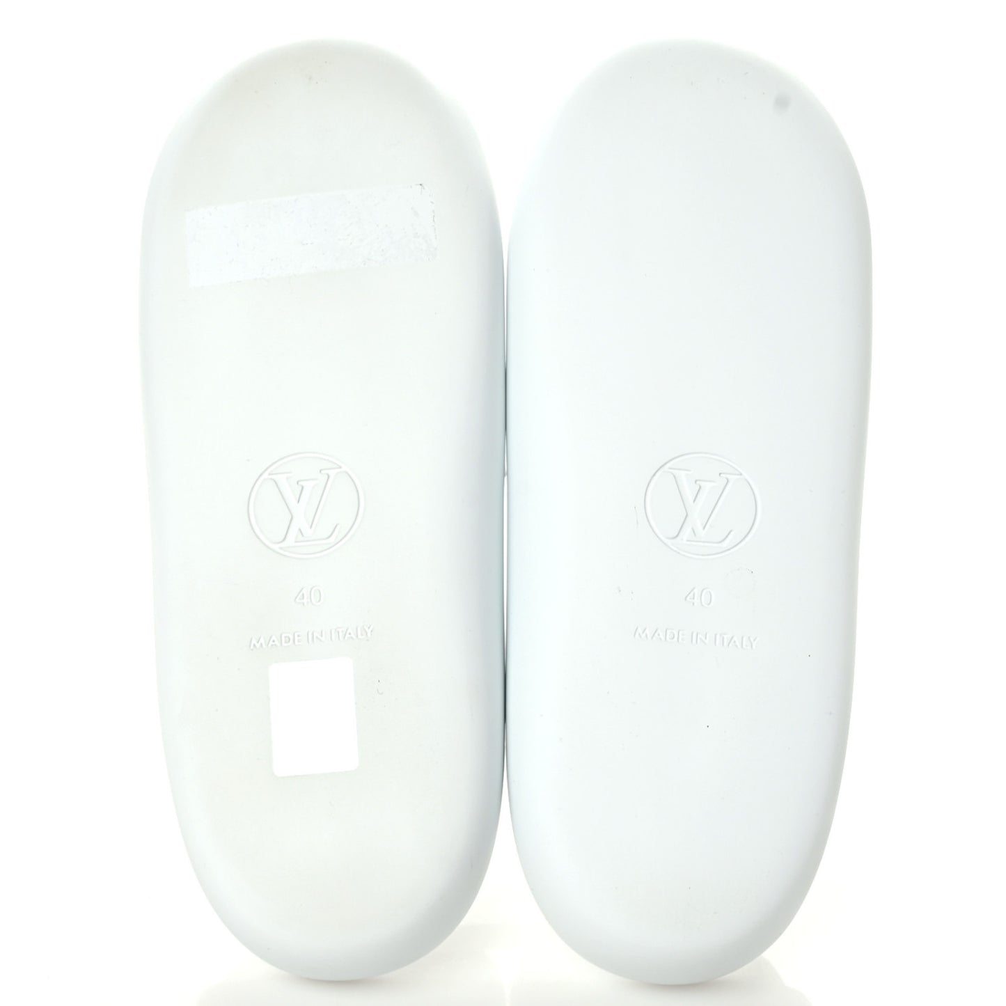 Rubber Monogram Embossed Sunbath Flat Mule 40 White