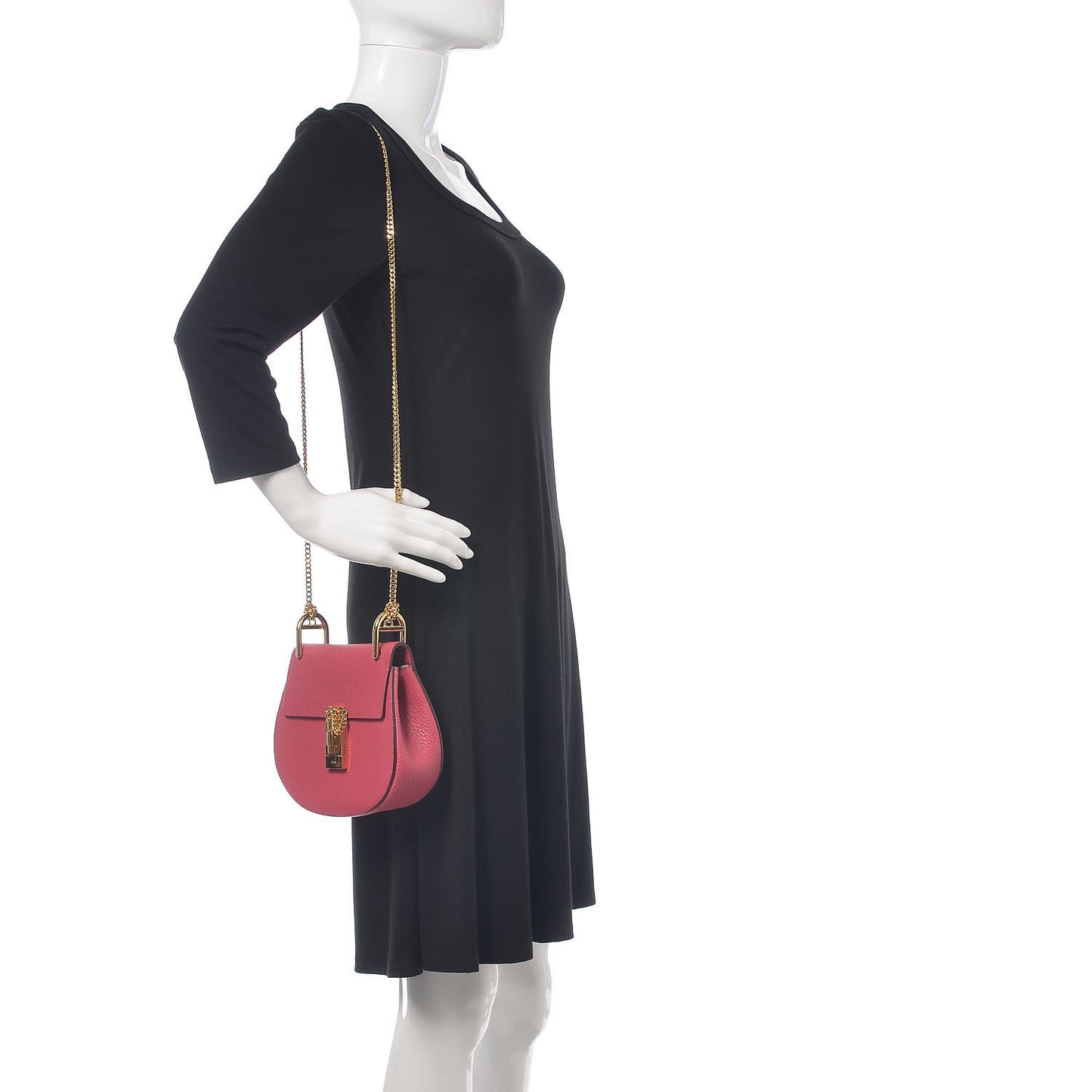 Grained Lambskin Mini Drew Shoulder Bag Dreamy Pink