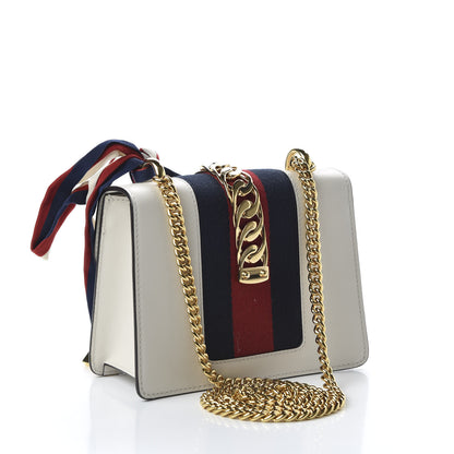 Gucci Calfskin Mini Sylvie Chain Shoulder Bag White 3 of 11
