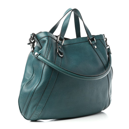 Gucci Pebbled Calfskin Medium Abbey Convertible Tote Green 3 of 10