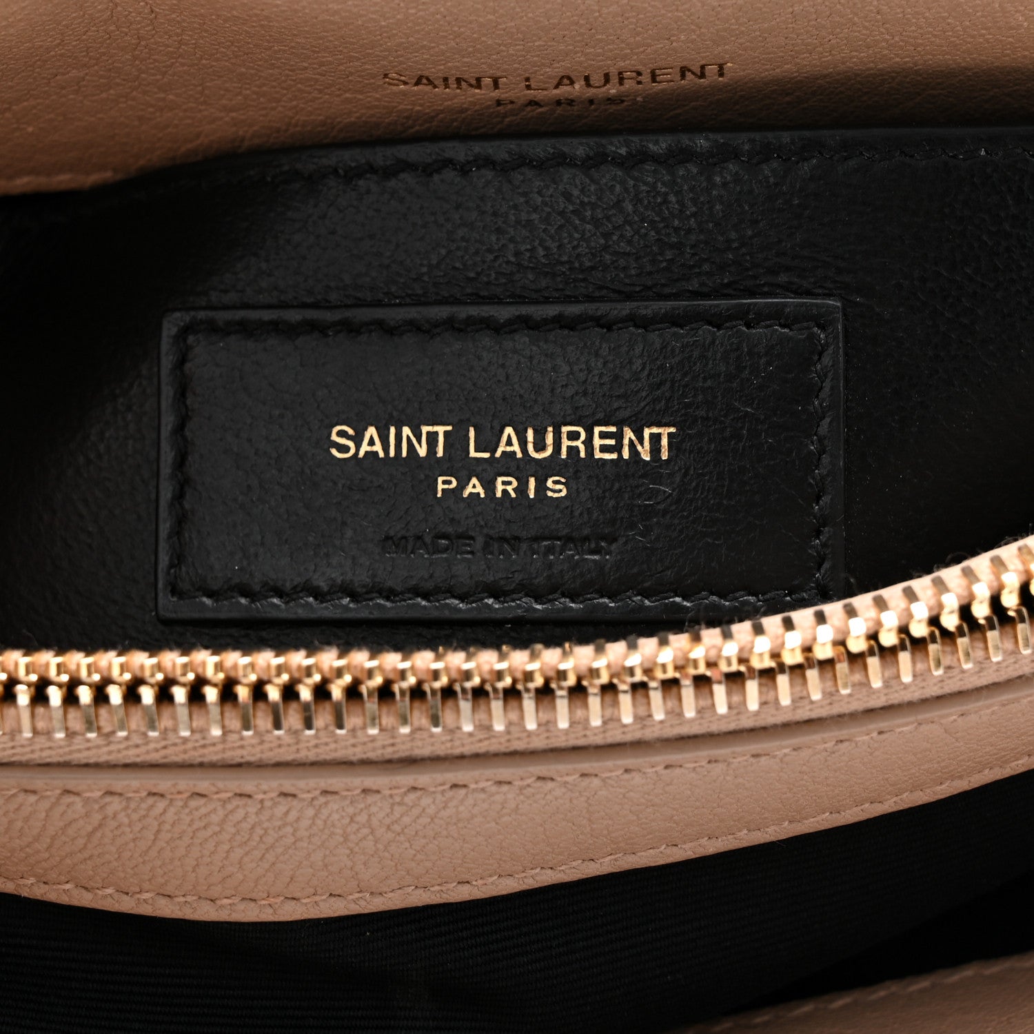 Saint Laurent Sheepskin Matelasse Chevron Monogram Medium College Bag Dark Beige 6 of 10