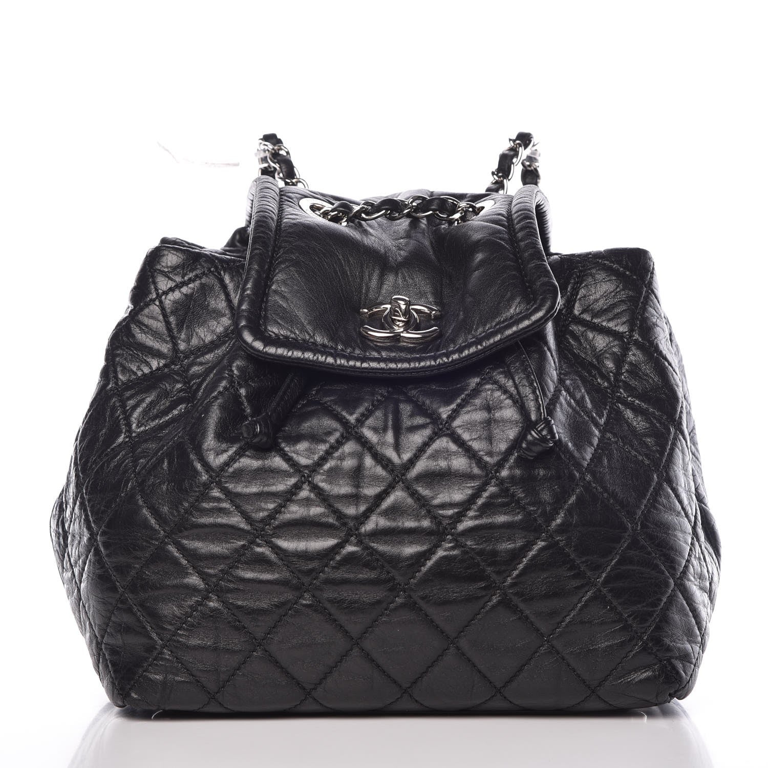 Chanel Glazed Calfskin Quilted Beijing Backpack Black 1 of 8