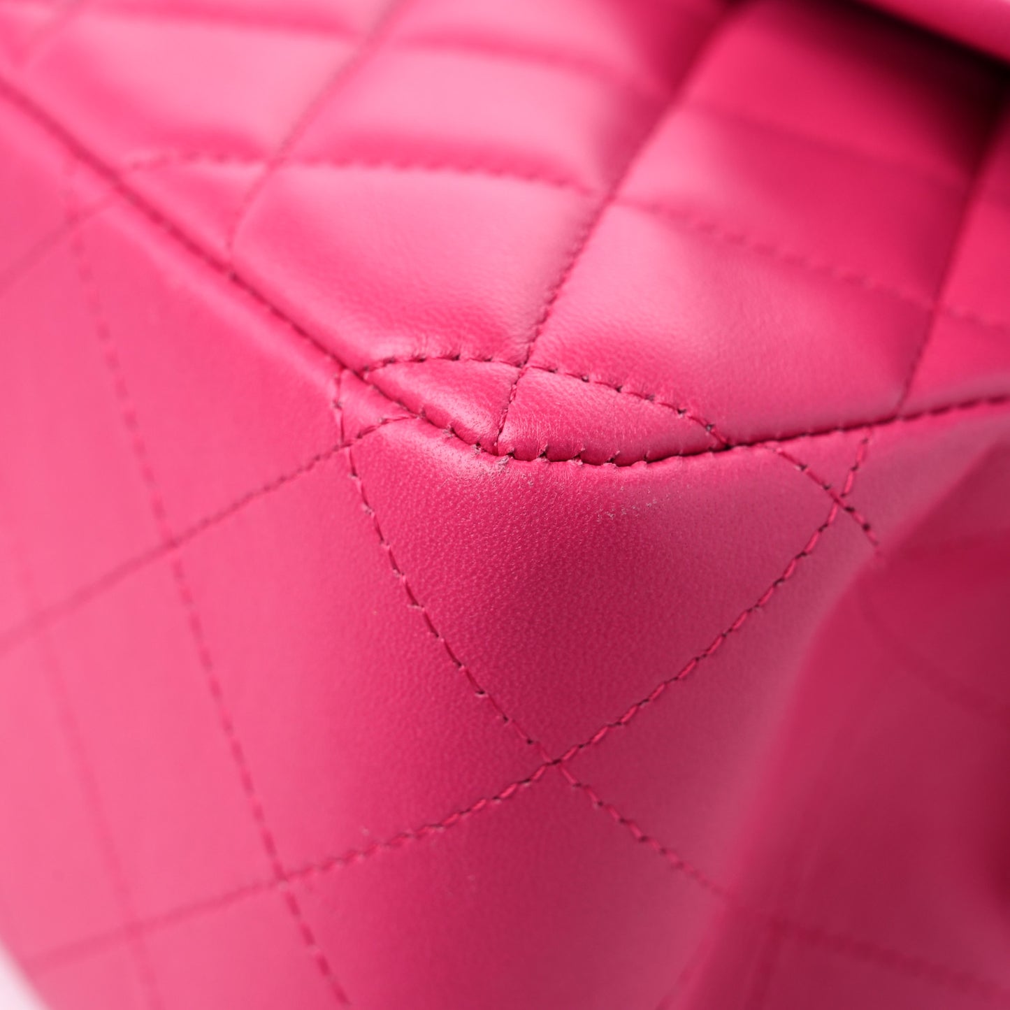 Lambskin Quilted Jumbo Double Flap Dark Pink