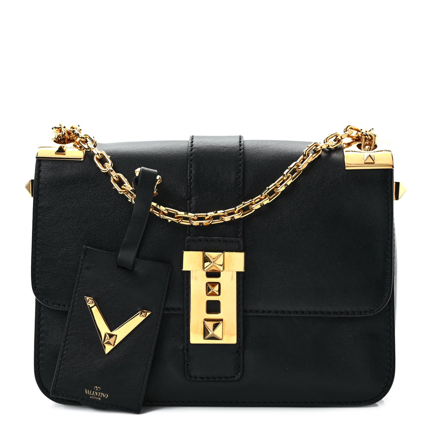 Valentino Garavani Vitello B-Rockstud Flap Black 1 of 9