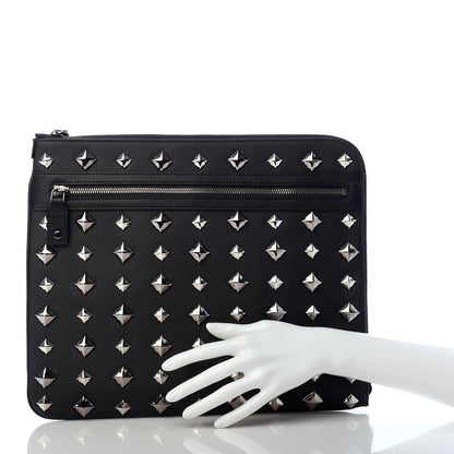 MCM Coated Canvas Studded Pouch Black 2 of 6