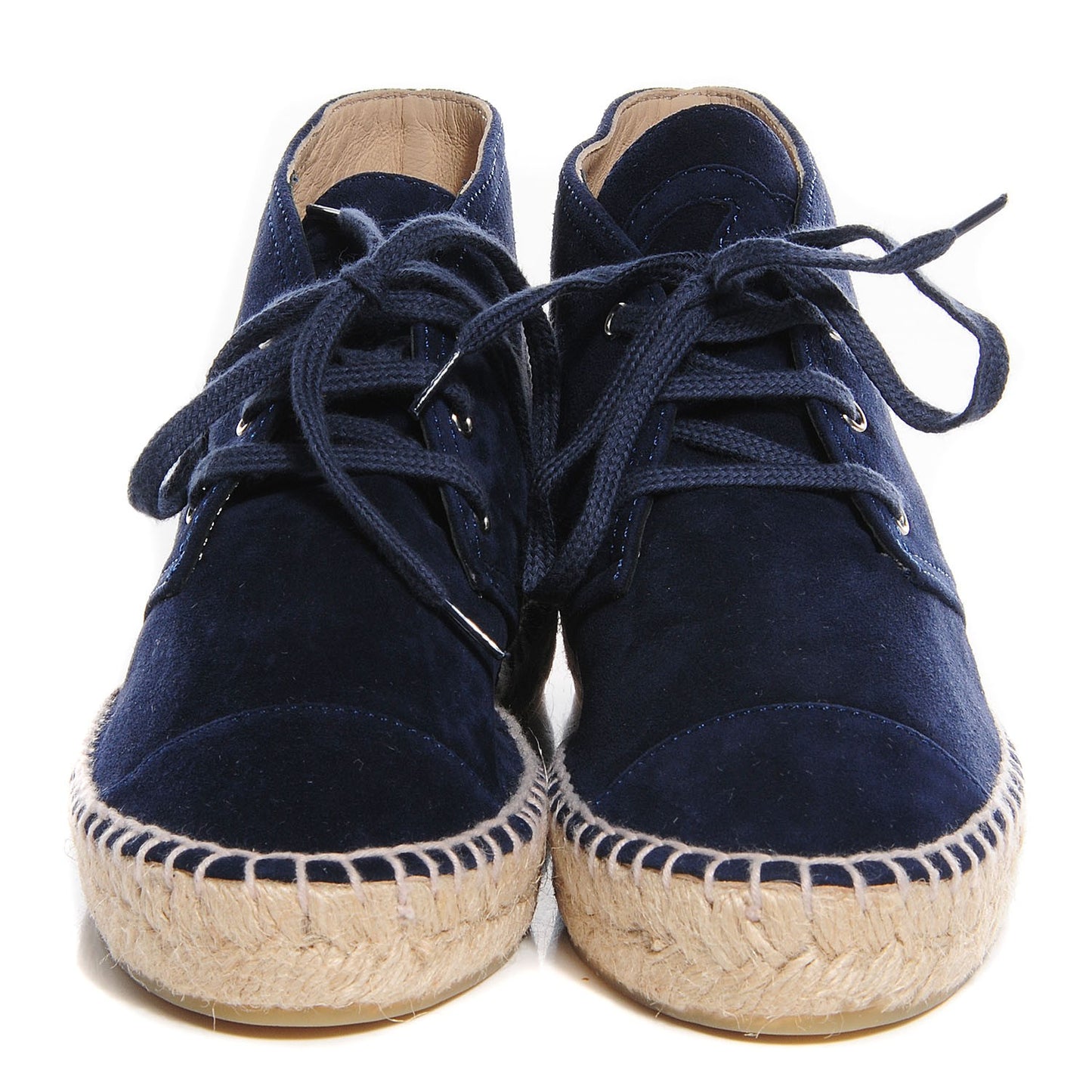 Suede Lace Up Espadrilles 35 Dark Navy Blue