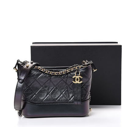 Chanel Aged Calfskin Quilted Small Gabrielle Hobo Black 10 of 10