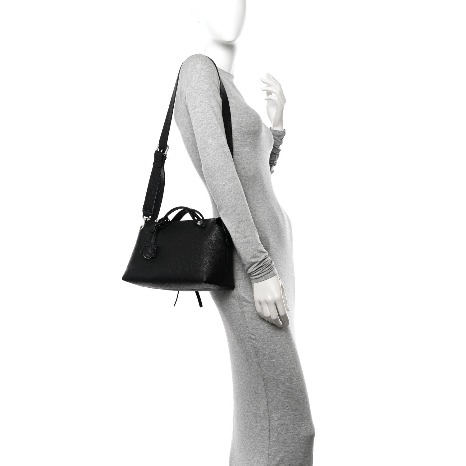 Fendi Cuoio Romano Selleria Medium By The Way Boston Bag Black 2 of 12