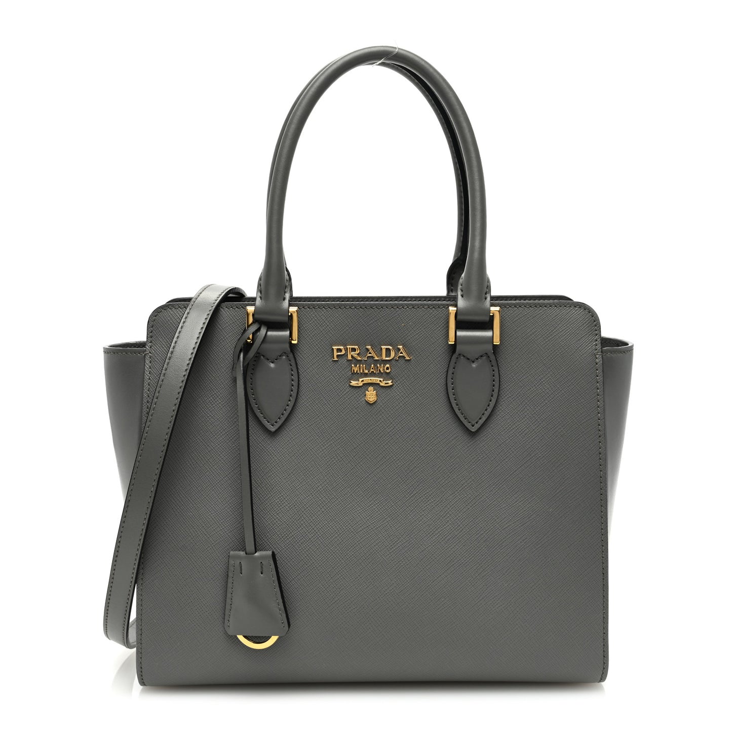 Saffiano Soft Calfskin Small Zippered Tote Marmo
