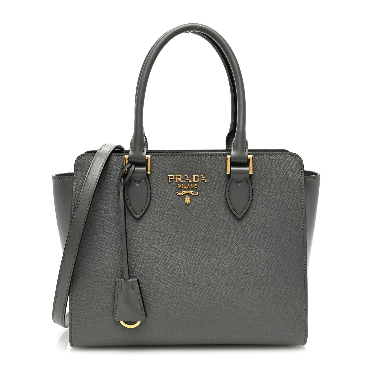 Prada Saffiano Soft Calfskin Small Zippered Tote Marmo 1 of 9