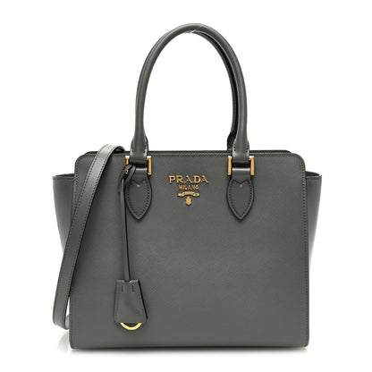 Prada Saffiano Soft Calfskin Small Zippered Tote Marmo 1 of 9