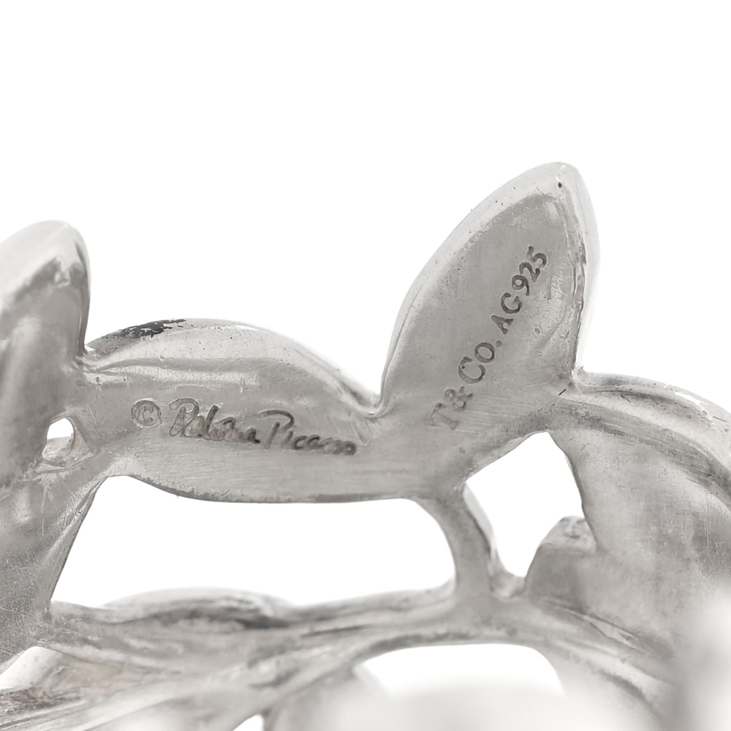 Sterling Silver Wide Paloma Picasso Olive Leaf Band Ring 54 7