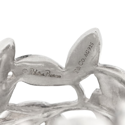 Tiffany Sterling Silver Wide Paloma Picasso Olive Leaf Band Ring 54 7 4 of 4