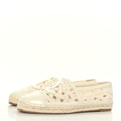 Chanel Macrame Patent CC Espadrilles 39 Beige Ivory 3 of 8